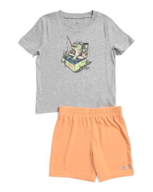 UNDER ARMOUR Toddler Boys 2pc Bait N Tackle Shirt And Shorts Set