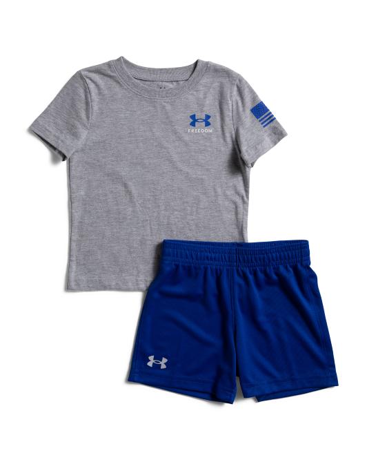 UNDER ARMOUR Infant Boys Freedom Flag Top And Shorts Set