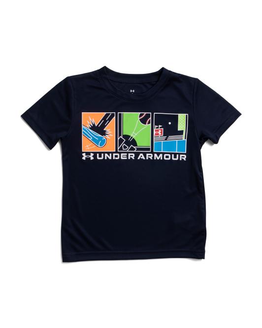 UNDER ARMOUR Little Boys Baseball Comic Short Sleeve Tee