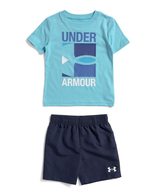 UNDER ARMOUR Little Boys 2pc Top And Woven Shorts Set