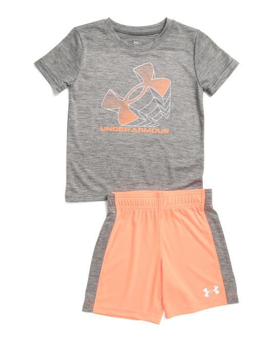 UNDER ARMOUR Little Boys 2pc Tech Projection Short Sleeve Top And Shorts Set