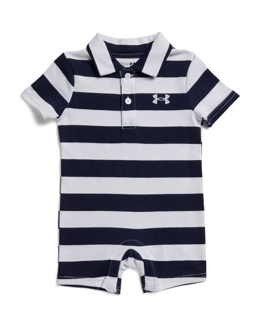 UNDER ARMOUR Infant Boys Striped Polo Shortalls