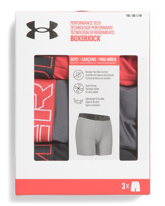 UNDER ARMOUR Boys 3pk Performance Tech Boxer Briefs