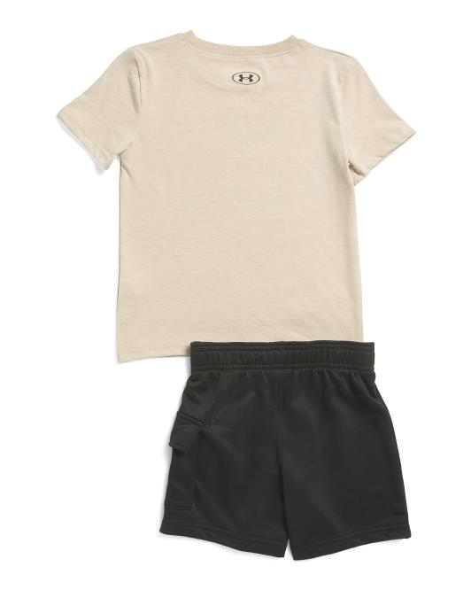 UNDER ARMOUR Little Boys 2pc Top And Cargo Shorts Set