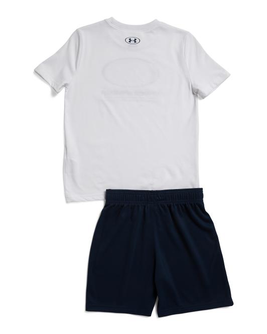 UNDER ARMOUR Big Boys Printed Hooks Tee And Shorts Set