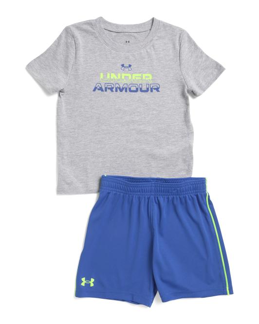UNDER ARMOUR Toddler Boys Tech Wordmark Shirt And Shorts Set
