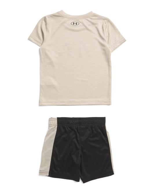 UNDER ARMOUR Little Boys 2pc Twist Bar Down Short Sleeve Tee And Shorts Set
