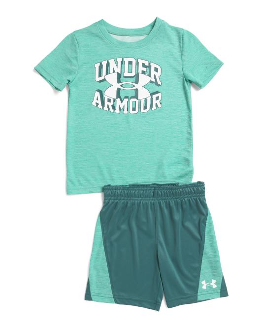 UNDER ARMOUR Little Boys 2pc Cut And Sew Top And Shorts Twist Set